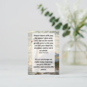 John 14:27 Vrede die ik met je verlaat, mijn vrede Informatiekaartje (Staand voorkant)