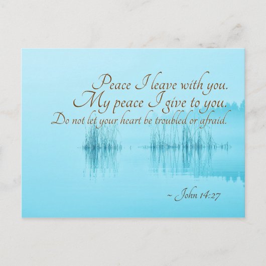 John 14:27 Vrede die ik met u verlaat, Bijbelverse Briefkaart (Voorkant)