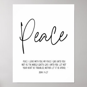 John 14:27 Vrede ik met u, Schrift verlaat  Poster