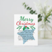 John 14:27 Vrolijk kerstgebaar Blue Star Feestdagenkaart (Staand voorkant)