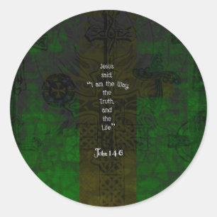 John 14:6 Bijbel Inspirerend Pad Citaat Ronde Sticker