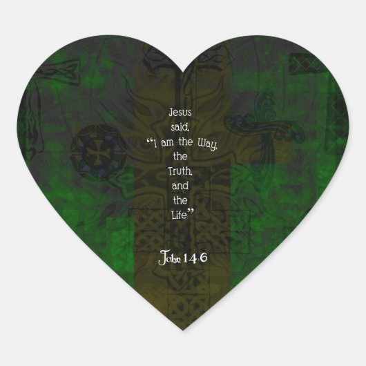 John 14:6 Bijbelverse Inspirerend prijsopgave voor Hart Sticker (Voorkant)
