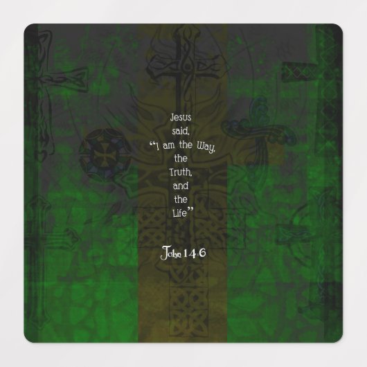 John 14:6 Bijbelverse Inspirerend prijsopgave voor Labels (Design 2)