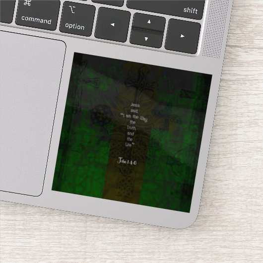 John 14:6 Bijbelverse Inspirerend prijsopgave voor Sticker (Detail)