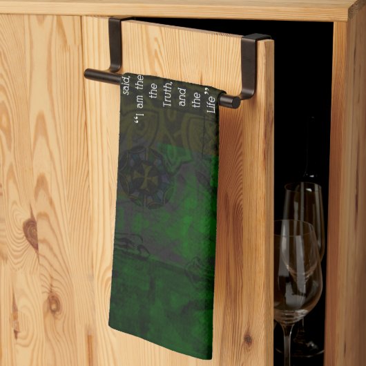 John 14:6 Bijbelverse Inspirerend prijsopgave voor Theedoek (Derde Gevouwen)