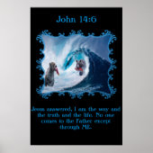 John 14:6 Grizzly Beren in de oceaan Poster (Voorkant)