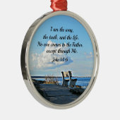 John 14:6 Ik ben de weg... Metalen Ornament (Rechts)