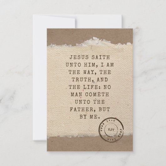 John 14:6 KJV Bijbel verse Pic Flat Wenskaart Kaart (Voorkant)