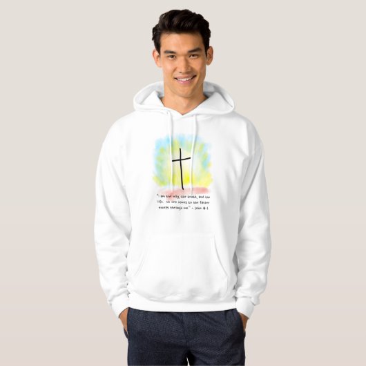 JOHN 14:6 Mannen Hoodie (Voorkant volledig)