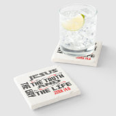 John 14:6 Pilla Pillar Candle Stenen Onderzetter (Zijkant)