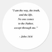 JOHN 14:6 RONDE STICKER (Voorkant)