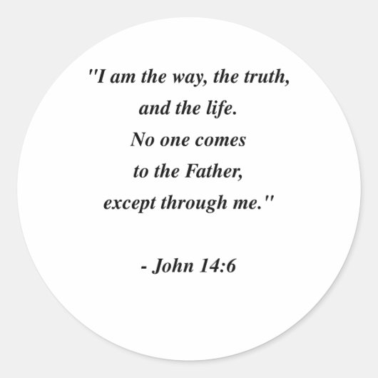 JOHN 14:6 RONDE STICKER (Voorkant)