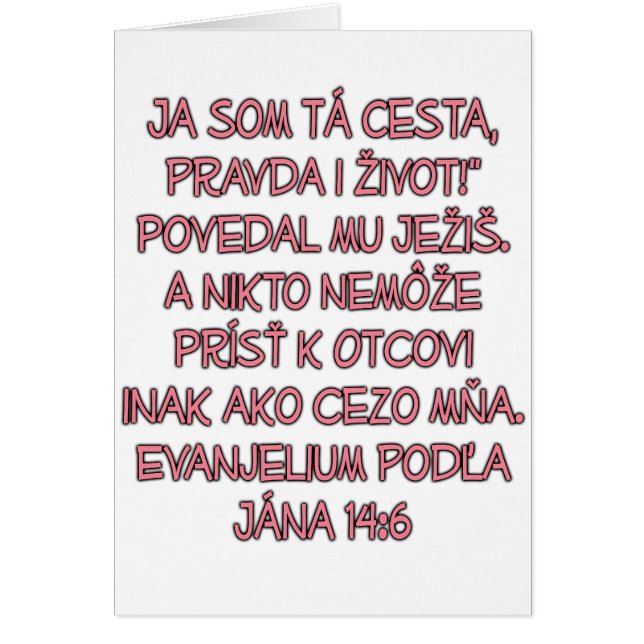 John 14:6 Slowaaks (Voorkant)