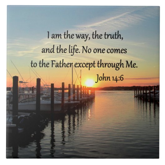 JOHN 14:6 SUNSET FOTO-ONTWERP TEGELTJE (Voorkant)
