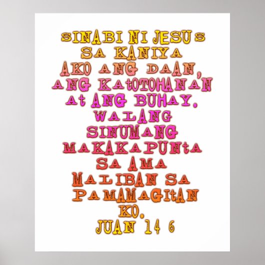 John 14:6 Tagalog Poster (Voorkant)