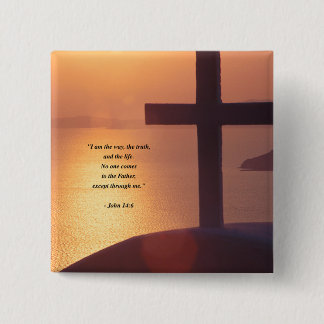 JOHN 14:6 VIERKANTE BUTTON 5,1 CM