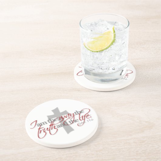 John 14:6 zandsteen onderzetter (Zijkant)