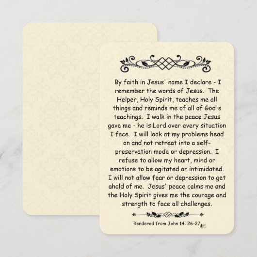 John 14 de kaart van de Nota van de Manuscript  ac (Voorkant / Achterkant)