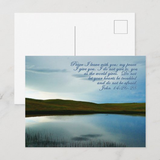 John 14 Inspirerend van de Manuscript van de Vrede Briefkaart (Voorkant / Achterkant)