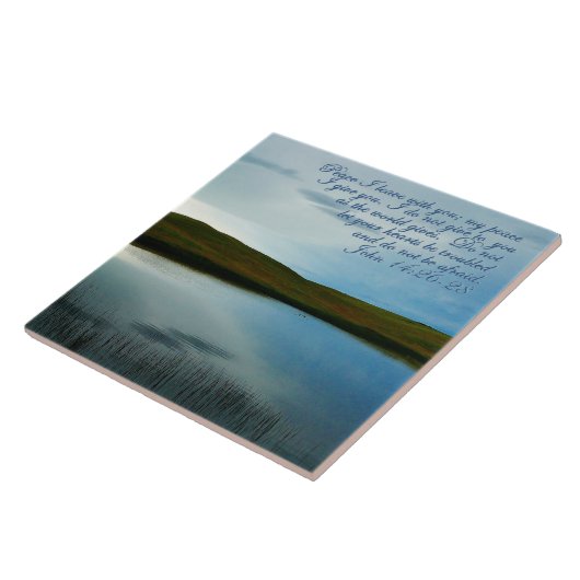 John 14 Inspirerend van de Manuscript van de Vrede Tegeltje (Zijkant)