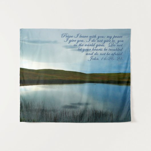 John 14 Inspirerend van de Manuscript van de Vrede Wandkleed (Voorkant (horizontaal))