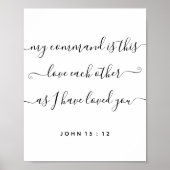 John 15:12 Jesus Command Love Allebei Poster (Voorkant)