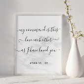 John 15:12 Jesus Command Love Allebei Poster