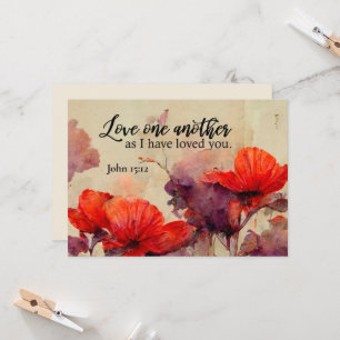 John 15:12 Liefde Bijbeltekst Rood Bloem Motief Ka