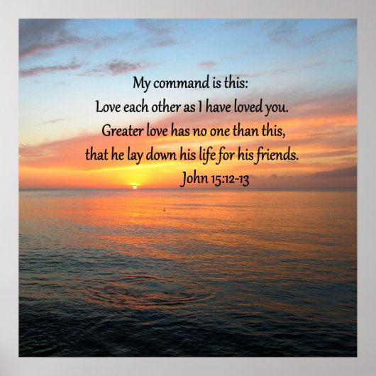 JOHN 15:12 SUNRISE OVER DE OCEAAN POSTER (Voorkant)