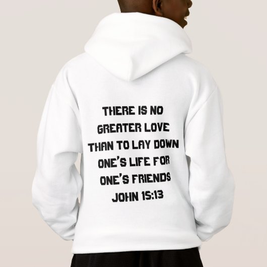 John 15:13 Boys Hoodie (Achterkant)