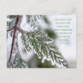 John 15:13 Icy Evergreen Briefkaart (Voorkant)