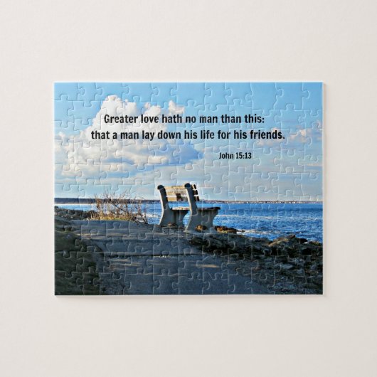 John 15:13 Meer liefde met geen man dan dit... Legpuzzel (Horizontaal)