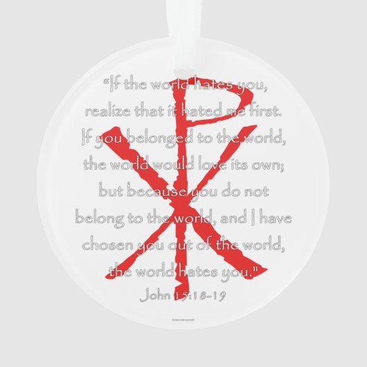 John 15:18-19 ornament (achterkant)