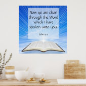 John 15:3 poster (Keuken)