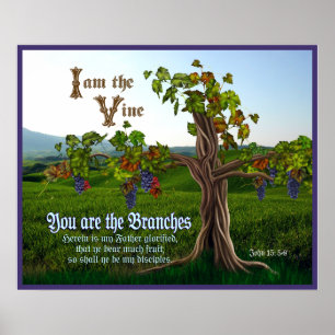 John 15: 5-8 Druivenscriptie Poster