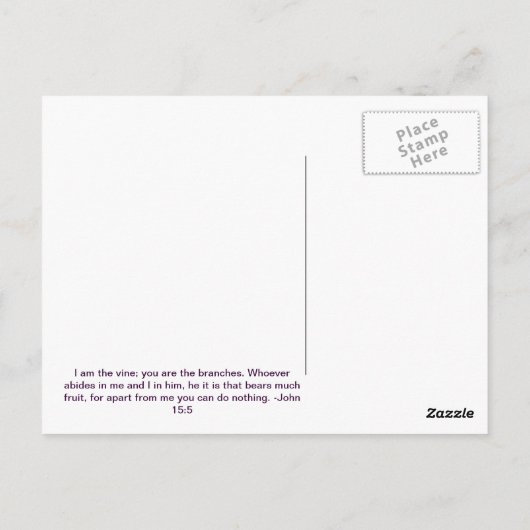John 15:5 Briefkaart druiven (Achterkant)