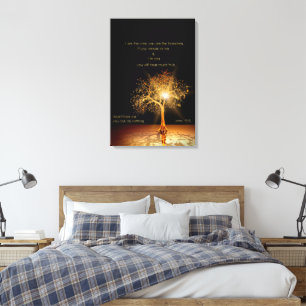 John 15:5 Ik ben de wijnstok. Golden Tree. Canvas Afdruk
