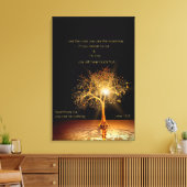 John 15:5 Ik ben de wijnstok. Golden Tree. Canvas Afdruk (Insitu (Woonkamer))