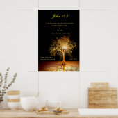 John 15:5 Ik ben de wijnstok. Golden Tree. Poster (Keuken)