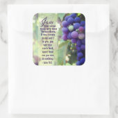 John 15:5 Ik ben de zegen U bent de Bijbel. Vierkante Sticker (Tas)