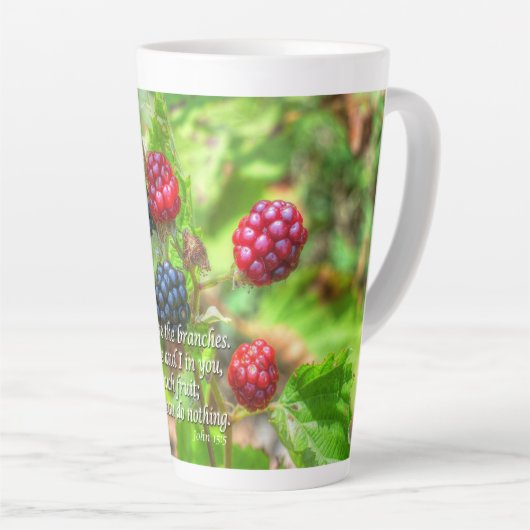 John 15:5 latte mok (Rechterhoek)