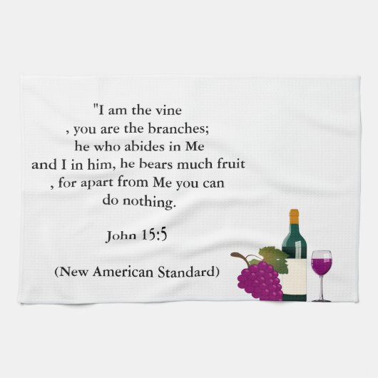 John 15:5 Verse Kitchen Towel Theedoek (Horizontaal)