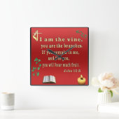 John 15:5  vierkante klok (Huis)