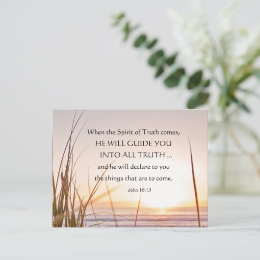 John 16:13 De waarheidsgeest zal u, Ocean leiden Briefkaart (Staand voorkant)