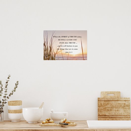 John 16:13 De waarheidsgeest zal u, Ocean leiden Poster (Keuken)