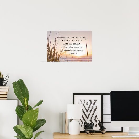John 16:13 De waarheidsgeest zal u, Ocean leiden Poster (Thuiskantoor)