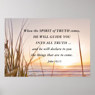 John 16:13 De waarheidsgeest zal u, Ocean leiden Poster