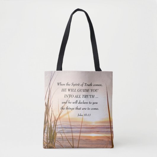 John 16:13 De waarheidsgeest zal u, Ocean leiden Tote Bag (Voorkant)
