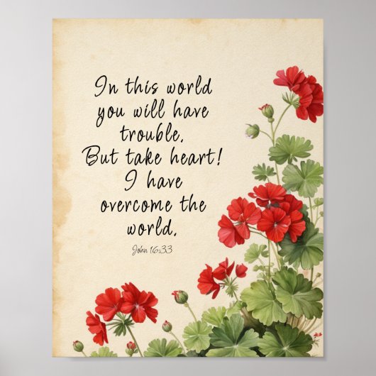 John 16:33 Bijbelvers Afbeelding Poster (Voorkant)