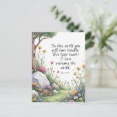 John 16:33 Bijbelvers Afbeelding Poster Briefkaart (Staand voorkant)